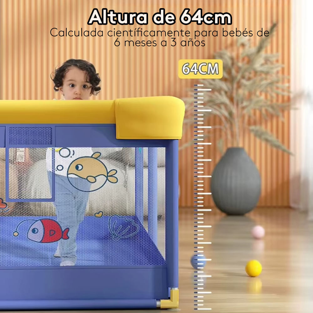 Corral Para Bebé Úpale Funkids Marino P8906 | 150X180 Cm Color Azul, image size:1000x1000