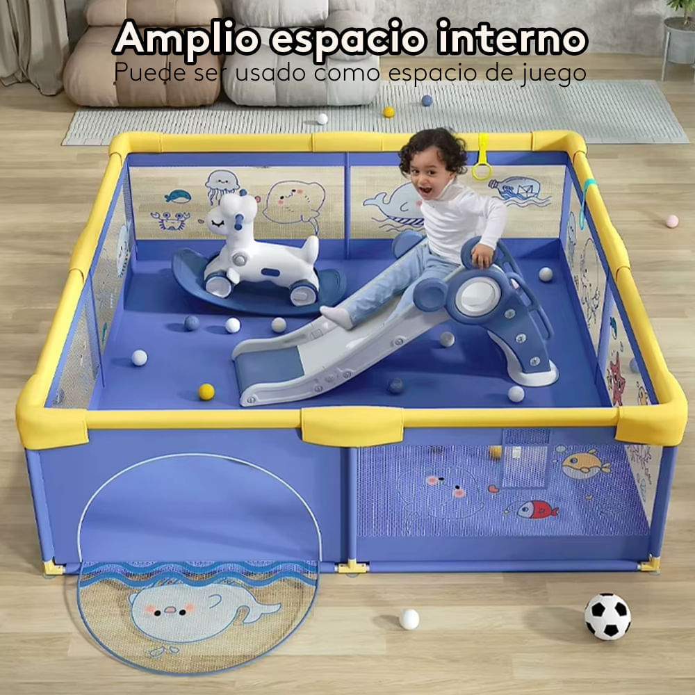 Corral Para Bebé Úpale Funkids Marino P8906 | 150X180 Cm Color Azul, image size:1000x1000